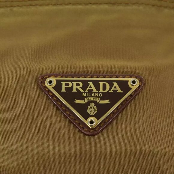 PRADA Quilted Chain Shoulder Bag Nylon Beige Auth ki4426 - Picture 12 of 16